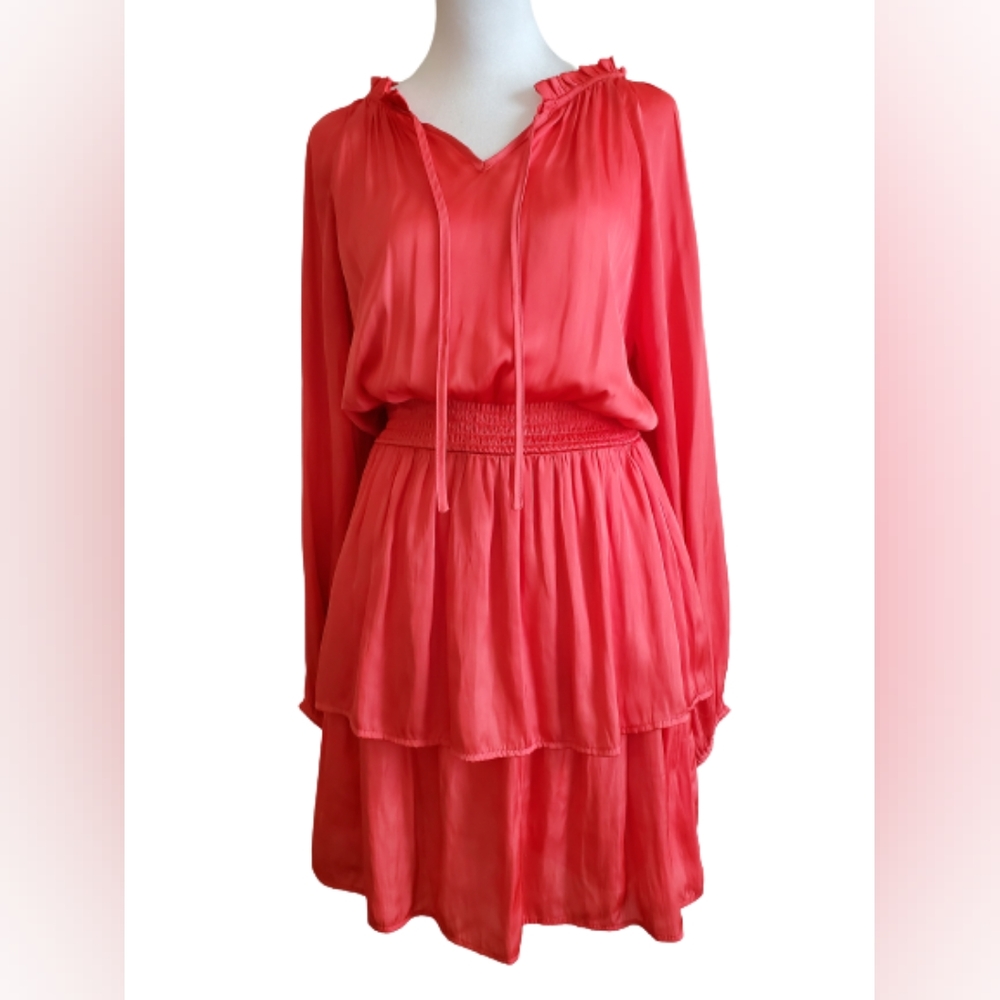 Collective Concepts, Size Small satin dress in Coral